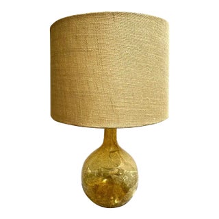 Large Vintage Mid-Century Gold Murano Bubble Glass Jug Lamp For Sale