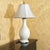 Vintage Cream Ceramic Urn Table Lamp With Brass Accents & Shade - Hollywood Regency For Sale - Image 17 of 18