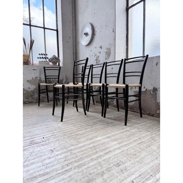 Beige Italian Braided Rope Chairs, 1960s, Set of 6 For Sale - Image 8 of 18