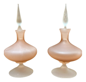 Regency Style Blown Glass Perfume Bottles, 1970s, Set of 2