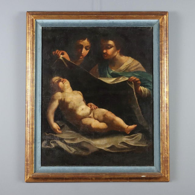 Adoration of the Child, 17th Century, Oil on Canvas, Framed For Sale - Image 12 of 12
