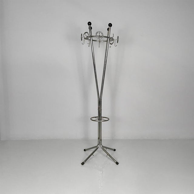Mid-Century Modern Mid-Century Modern Italian Plastic and Metal Coat Rack, 1960s For Sale - Image 3 of 17