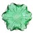 Murano Vintage Green Controlled Bubbles Italian Art Glass Flower Shaped Decorative Ashtray Bowl For Sale