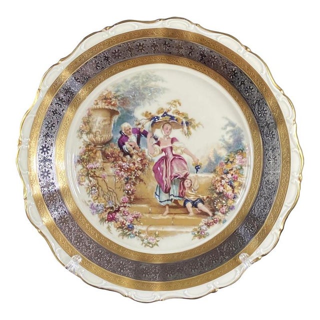 Brown Vintage Porcelain Gloria Collector's Cabinet Plate from Seltmann Weiden Bavaria, Western Germany For Sale - Image 8 of 8