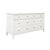 Contemporary Matthew Izzo Home - Carnegie Textured White Linen, Glass Top, Seven Drawer Chest With Brass Knobs For Sale - Image 3 of 7