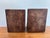 Metal 1980s English Regency Aged Leather Bookends With Ringed Lion Heads For Sale - Image 7 of 10