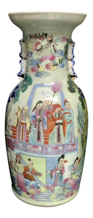Chinese Art 19th Century Famille Rose Porcelain Vase