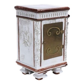 19th Century French Enameled & Hand Painted Terra Cotta Humidor For Sale