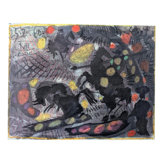Pablo Picasso, In The Bull Ring, 1961, Graphic Print on Vellum For Sale