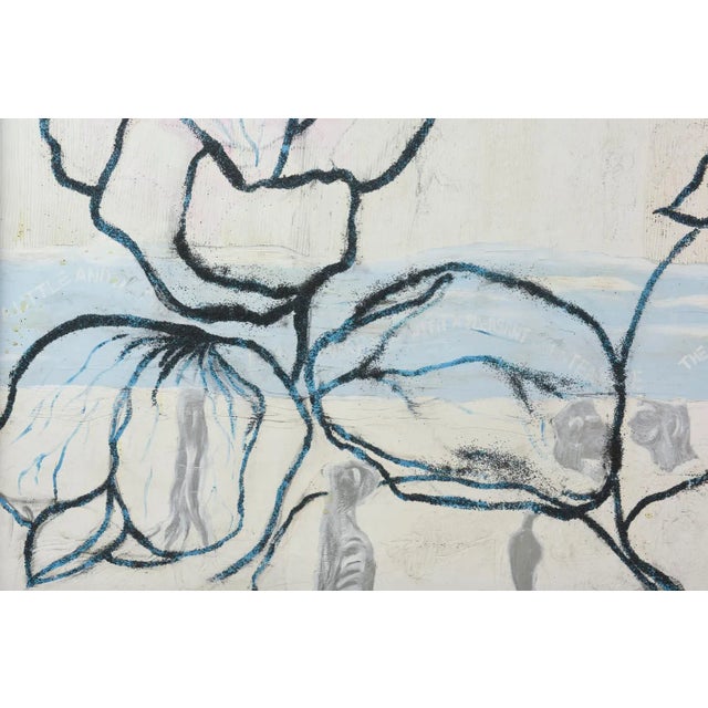 Signed Robert Bery Oil on Canvas Original Rectangle Painting Titled" Guns and Roses" For Sale - Image 4 of 11