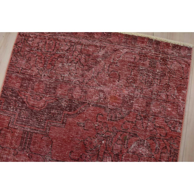 Tabriz Runner 2’5” X 12’3” Pink Wool Vintage Overdyed Hand-Knotted Rug For Sale In Philadelphia - Image 6 of 13