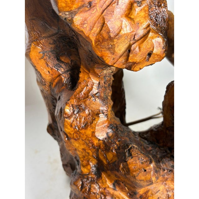 Large Olive Wood Lamp, France, 1960 For Sale - Image 6 of 15