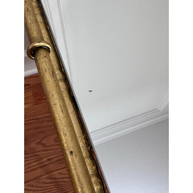 Vintage Hollywood Regency Faux Bamboo Gold Finish Mirror Collapsible Tray Table For Sale - Image 11 of 12