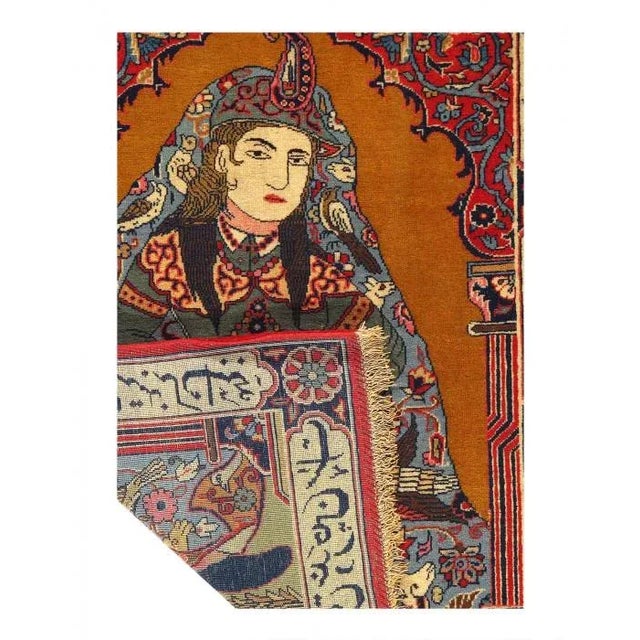 Traditional 1930s Pasargad High Kpsi Fine 50 Raj Oriental Pictorial Rug Kork Wool For Sale - Image 3 of 3