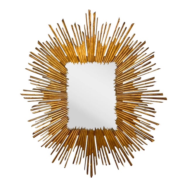 Contemporary Gold Soliel Sunburnt Wall Mirror For Sale