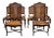 Spanish & French Style Cane Dining Throne Chairs SCs W Embossed Leather - Six For Sale