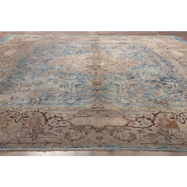 Textile Mid 20th Century Vintage Persian Kashan Kashmar Rug, 09'09 X 12'02 For Sale - Image 7 of 9