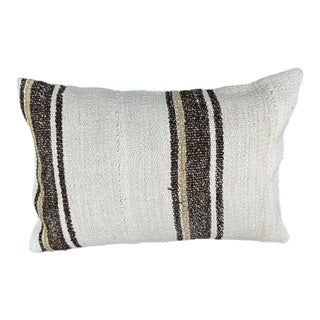 Turkish Hemp Pillow Cushion Natural Beige Brown Pillow Cushion Cover 16" x 24" For Sale