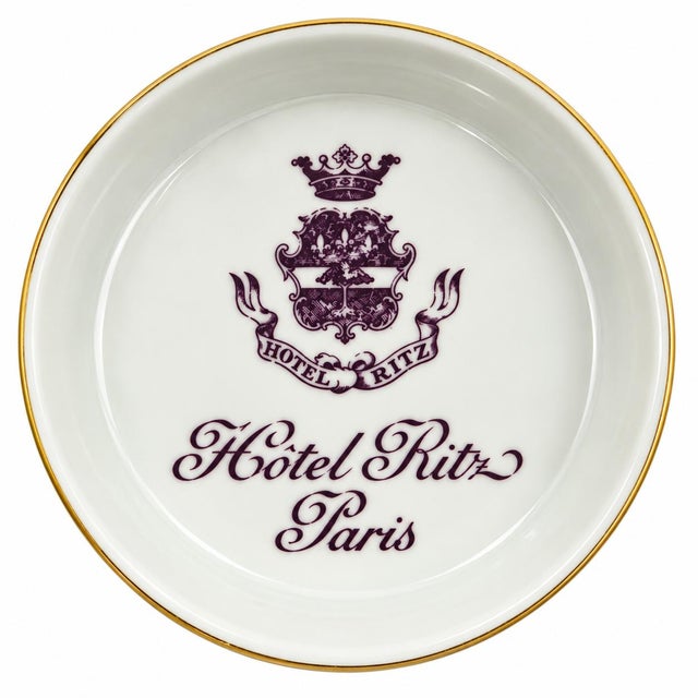 Ceramic Vintage Ritz Paris Hotel Porcelain Ashtray Dish For Sale - Image 7 of 9
