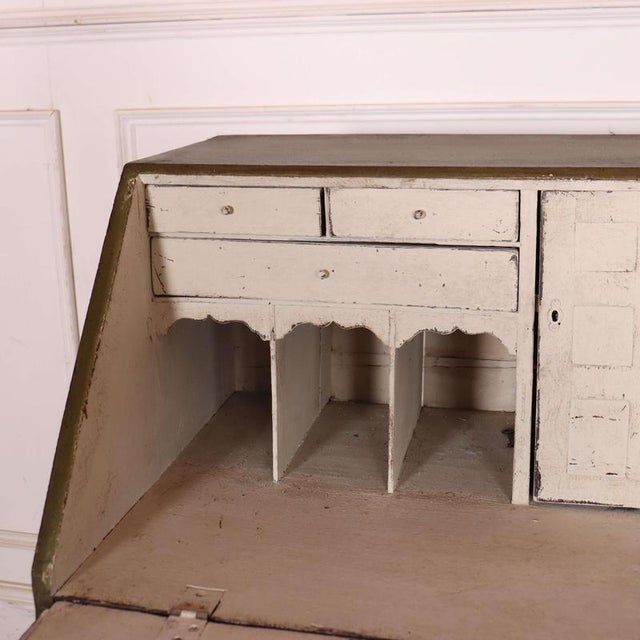 English Painted Secretaire in Oak For Sale - Image 10 of 15