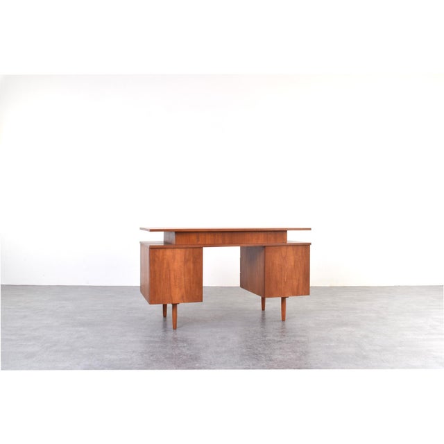 Brown Mid-Century Teak Desk, 1960s For Sale - Image 8 of 18