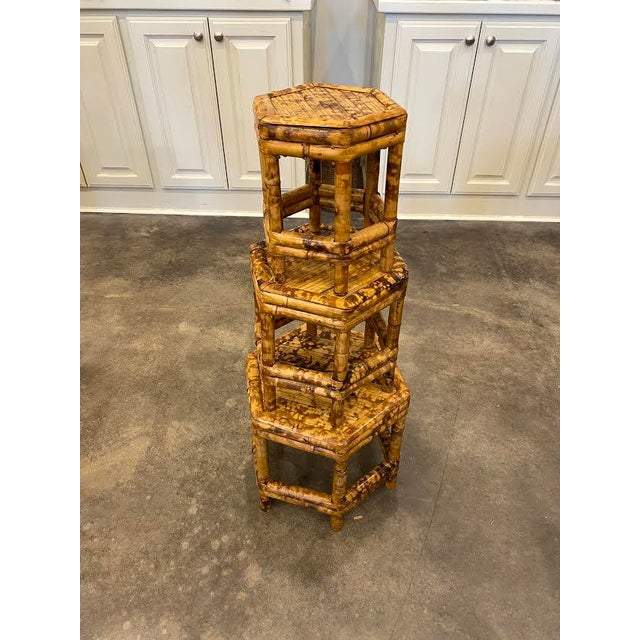 vintage bamboo nesting tables