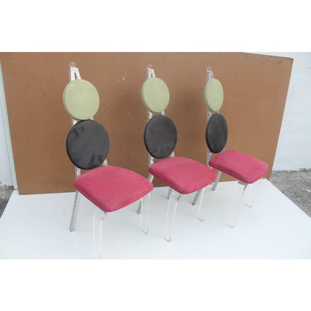 Vintage Lucite & Aluminum Dining Chairs Set of 3 Chairish