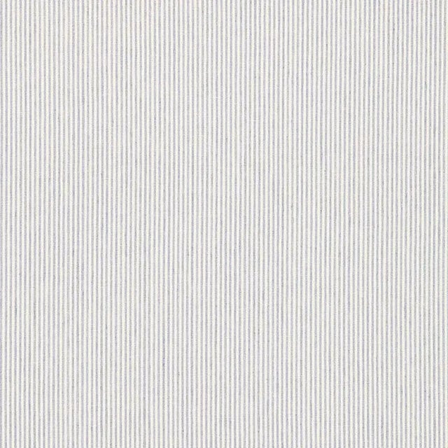 Schumacher Wesley Ticking Stripe Fabric in Delft For Sale