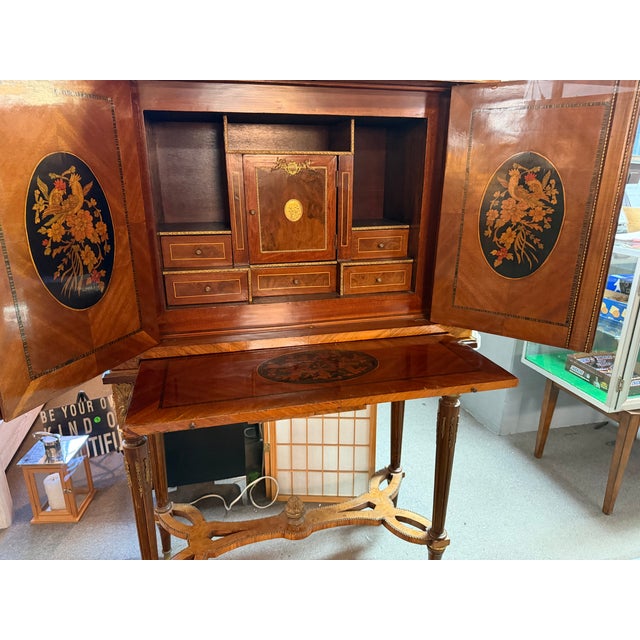 Brown A Late 18th Century Dutch Mahogany and Floral Marquetry Cabinet on Stand, For Sale - Image 8 of 18