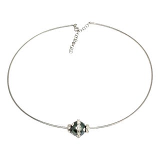 Diamond Tahitian Pearl Necklace 0.60 TCW 14k Gold Certified For Sale