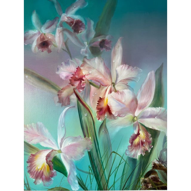 1991 Sonia Gil Torres Colombian Floral Still Life Oil on Canvas Painting For Sale - Image 9 of 11