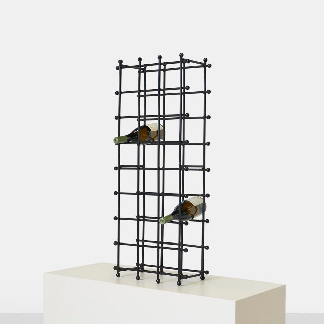 Black Mid 20th Century Modernist Iron Wine Rack For Sale - Image 8 of 8