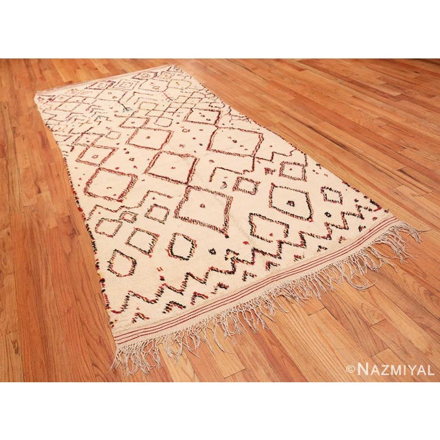 Beautiful Folk Art Vintage Beni Ourain Moroccan Berber Rug, Country of Origin / Rug Type: Moroccan Rugs, Circa Date: 3rd...