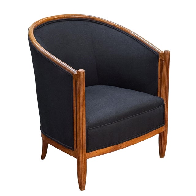 Pair of French Lounge Chairs in the Art Deco Style (Individually Priced) For Sale - Image 10 of 17