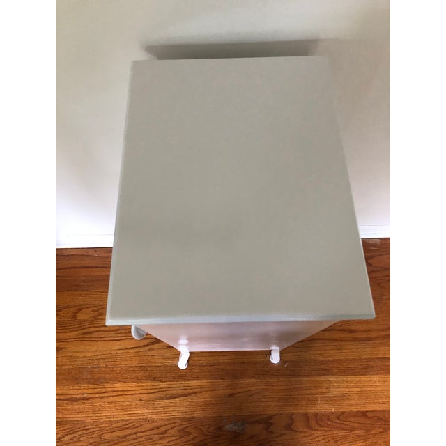 Antique Art Deco Curved Leg Steel Metal Medical Dental Pharmacy Cabinet With 3 Drawers For Sale - Image 4 of 11