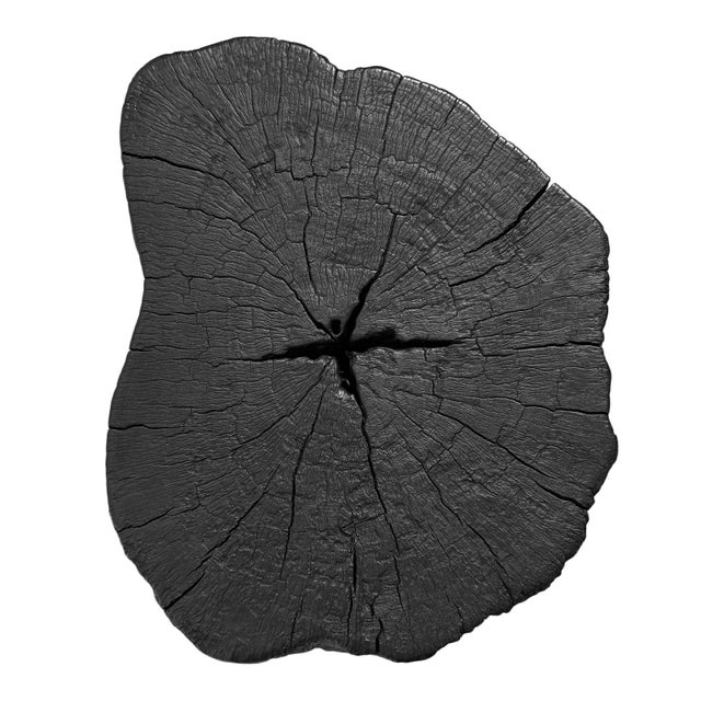 Contemporary Rustic Modern Black Natural Form Stump Stool / Side Table For Sale - Image 3 of 3