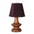 1970s Handmade Wooden Lamp With Brown Pleated Shade For Sale