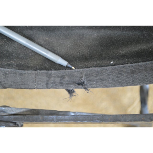 Antique Wrought Iron Savonarola X Form Arm Chair For Sale - Image 9 of 13