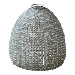 Antique French Chandelier Globe Basket With Glass Beads