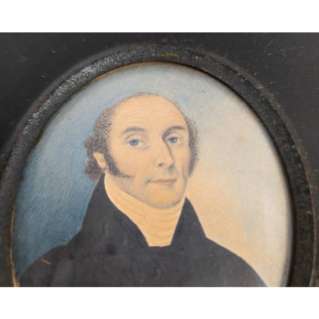 Early 19th Century English Miniature Watercolor Portrait of an Esteemed Gentleman For Sale - Image 4 of 10