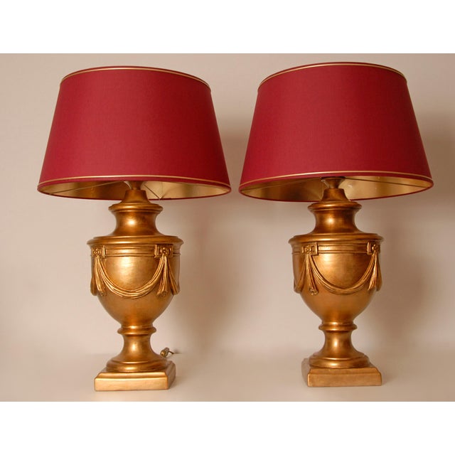 Vintage French Ceramic Yellow Gold Neoclassical Vase Table Lamps - a Pair For Sale - Image 13 of 13
