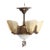 1920s Art Deco 5-Light Bronze Finish Hanging Lamp With Stylized Fans C1920 For Sale