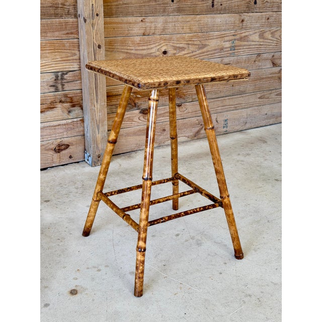 Antique Restored English Victorian Bamboo Side Table For Sale - Image 12 of 12
