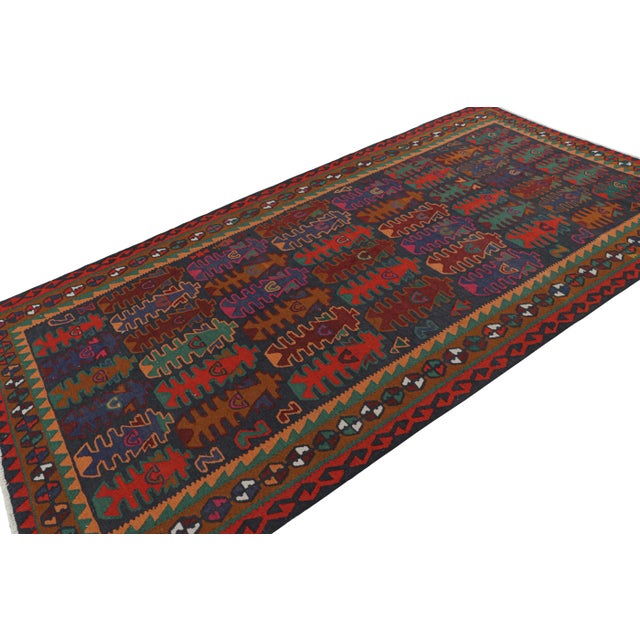 Rug & Kilim Vintage Shahsavan Kilim With Polychromatic Geometric Patterns, From Rug & Kilim For Sale - Image 4 of 7