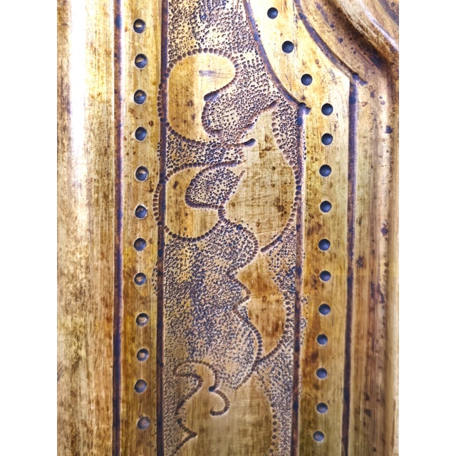 Wood Italian Gilded Leaf Mirror with Bullion Decoration, 1950s For Sale - Image 7 of 8