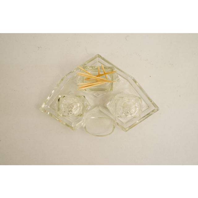 Art Deco Glass Salt and Pepper with Toothpick Holders, Vienna, 1920s For Sale - Image 3 of 17