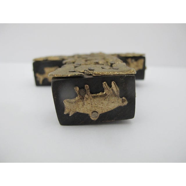 Mid 20th Century Mexican Folk Art Milagros Hand Carved Wood Cross Nailed Charms Wall Hanging For Sale - Image 5 of 9