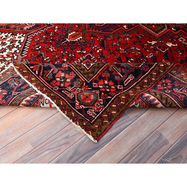 1960s Red Semi Antique Persian Rug For Sale - Image 9 of 12