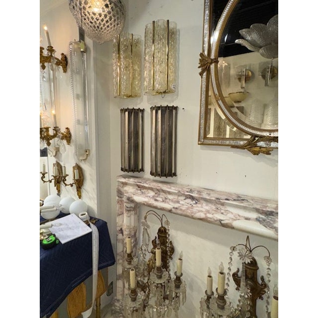 Modern Pair of Twisted Murano Glass Sconces With Brass Details For Sale - Image 4 of 5