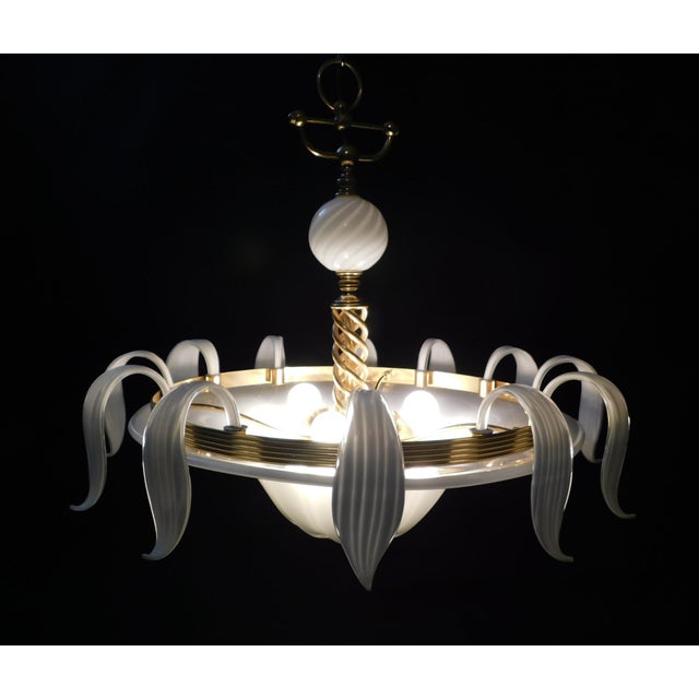 1960s Milky White Murano Chandelier For Sale - Image 10 of 10